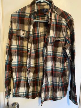 George Plaid Shirt - Brown, Cream, Teal & Red
